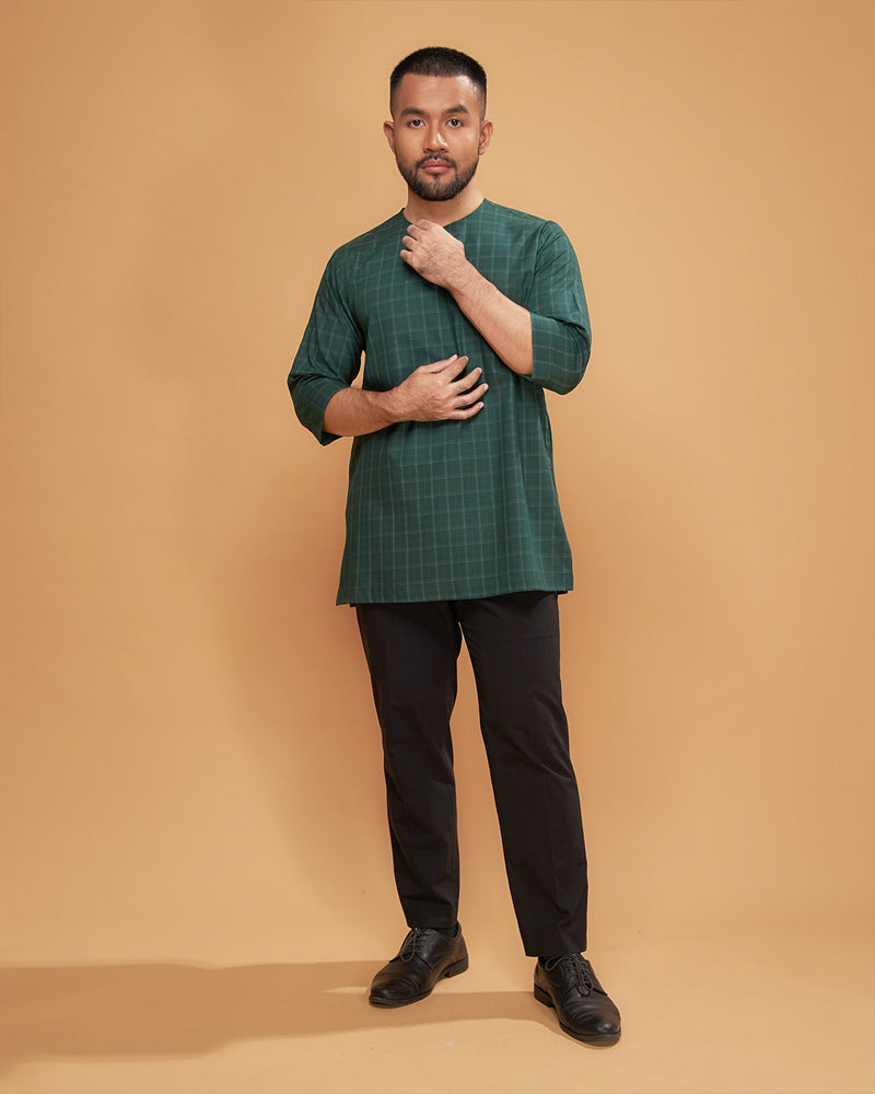 KURTA JEBAT (Checked) - EMERALD GREEN