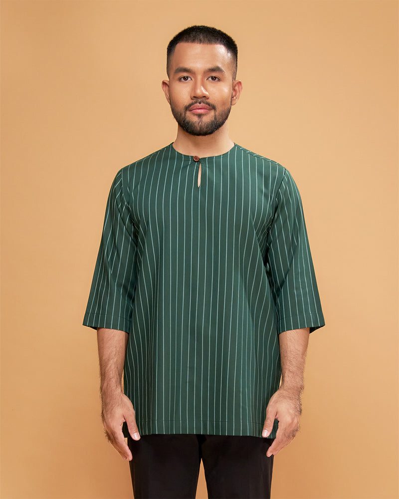 KURTA HADI (STRIPES) - EMERALD GREEN