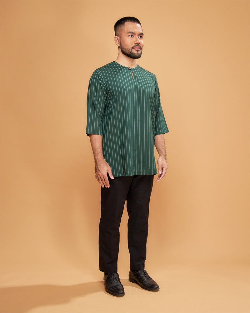 KURTA HADI (STRIPES) - EMERALD GREEN