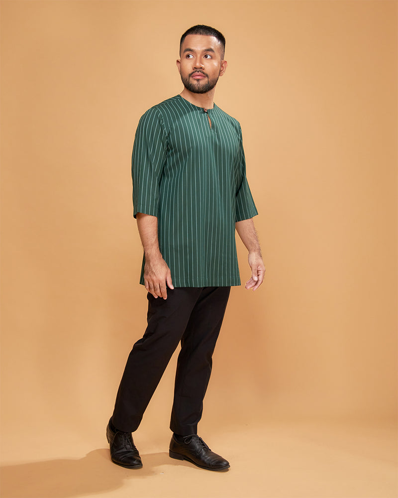 KURTA HADI (STRIPES) - EMERALD GREEN