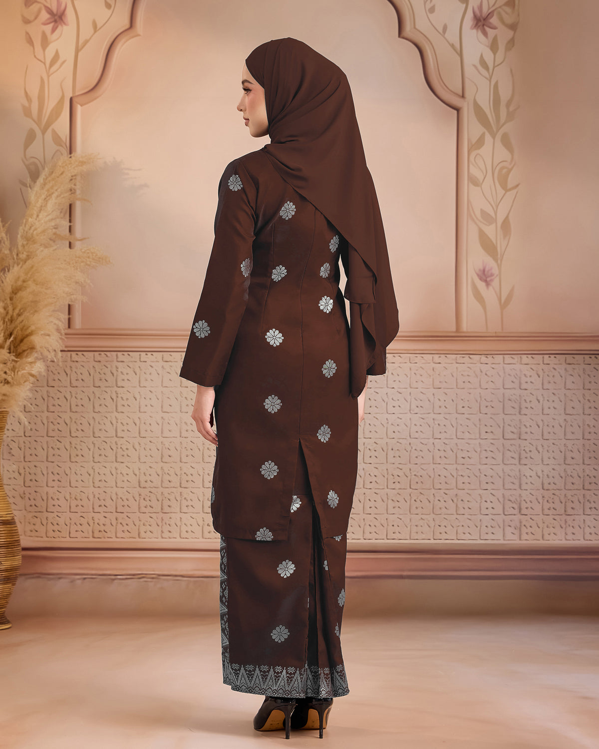 KURUNG LAYLA (MODEN) | BROWN - SILVER