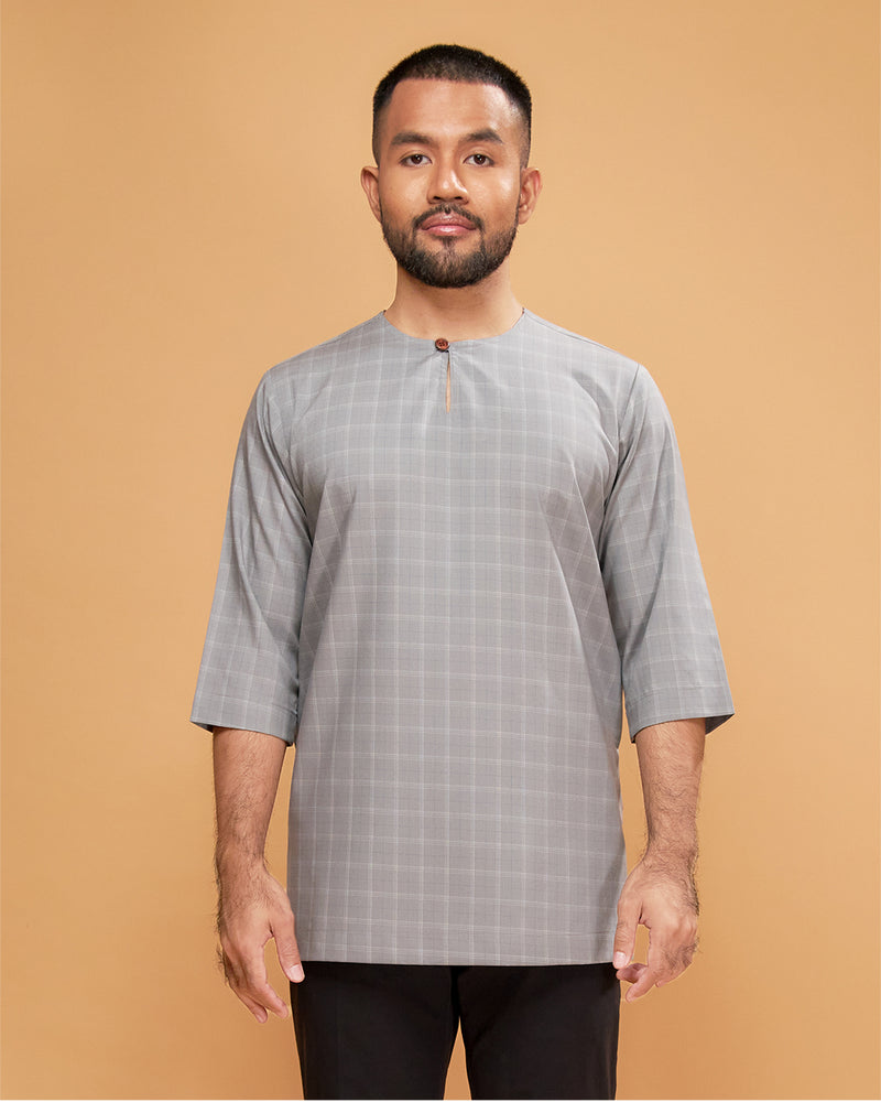 KURTA JEBAT (Checked) - GREY