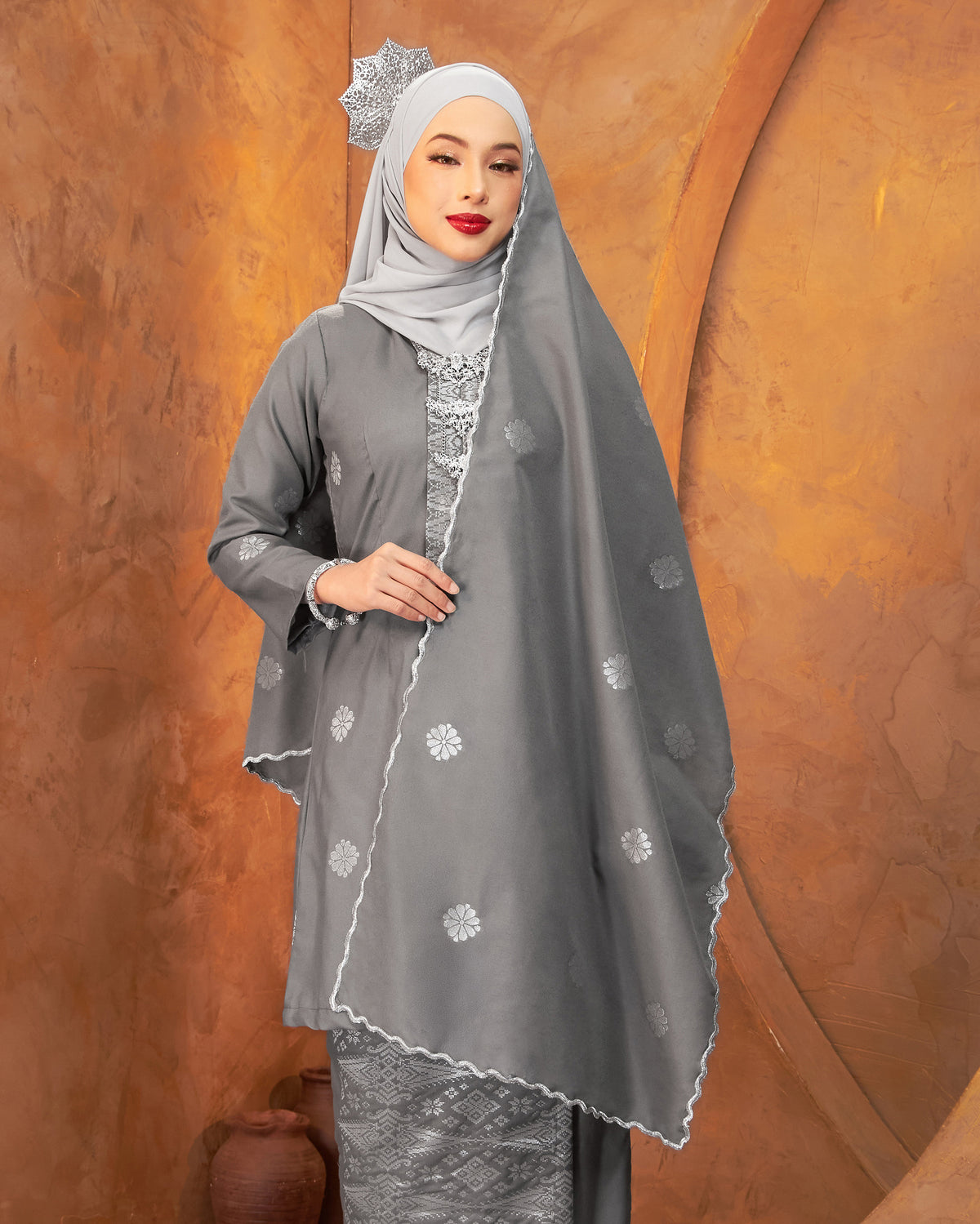 AS-IS | SELENDANG SONGKET - GREY SILVER (SURI)