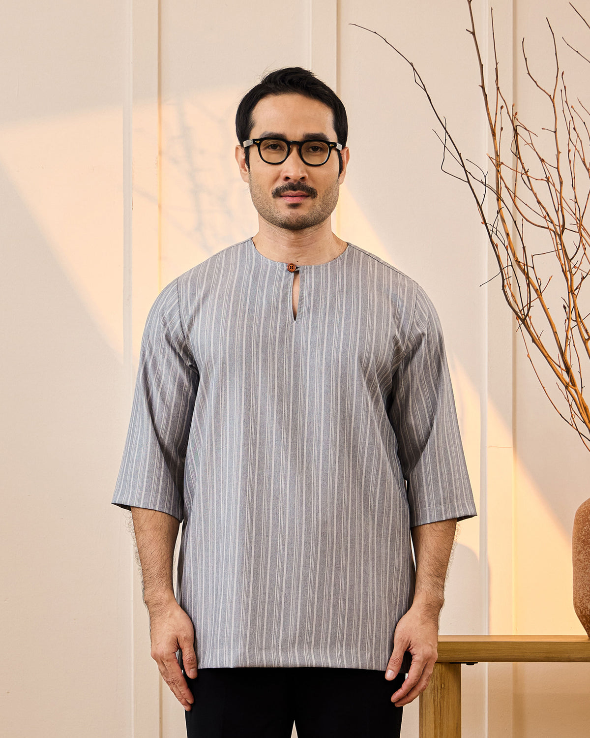 KURTA NADI (STRIPES) - GREY
