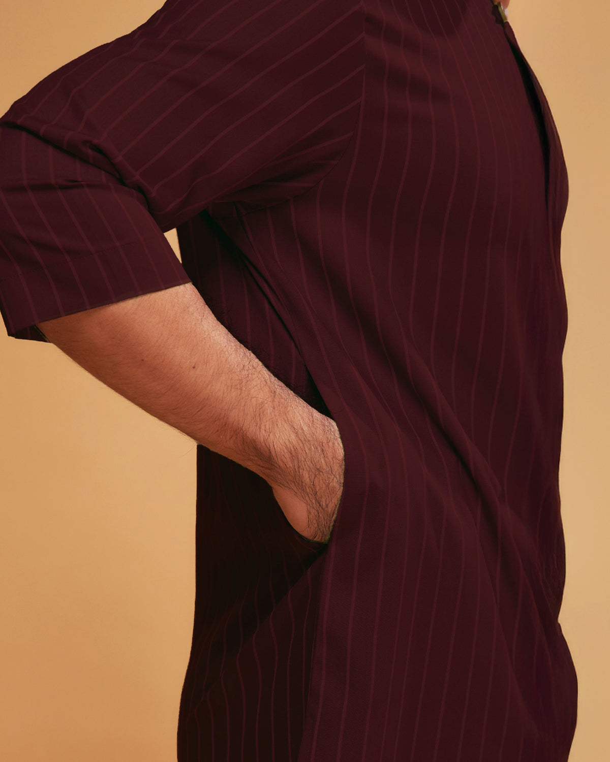 KURTA HADI (STRIPES) - BURGUNDY