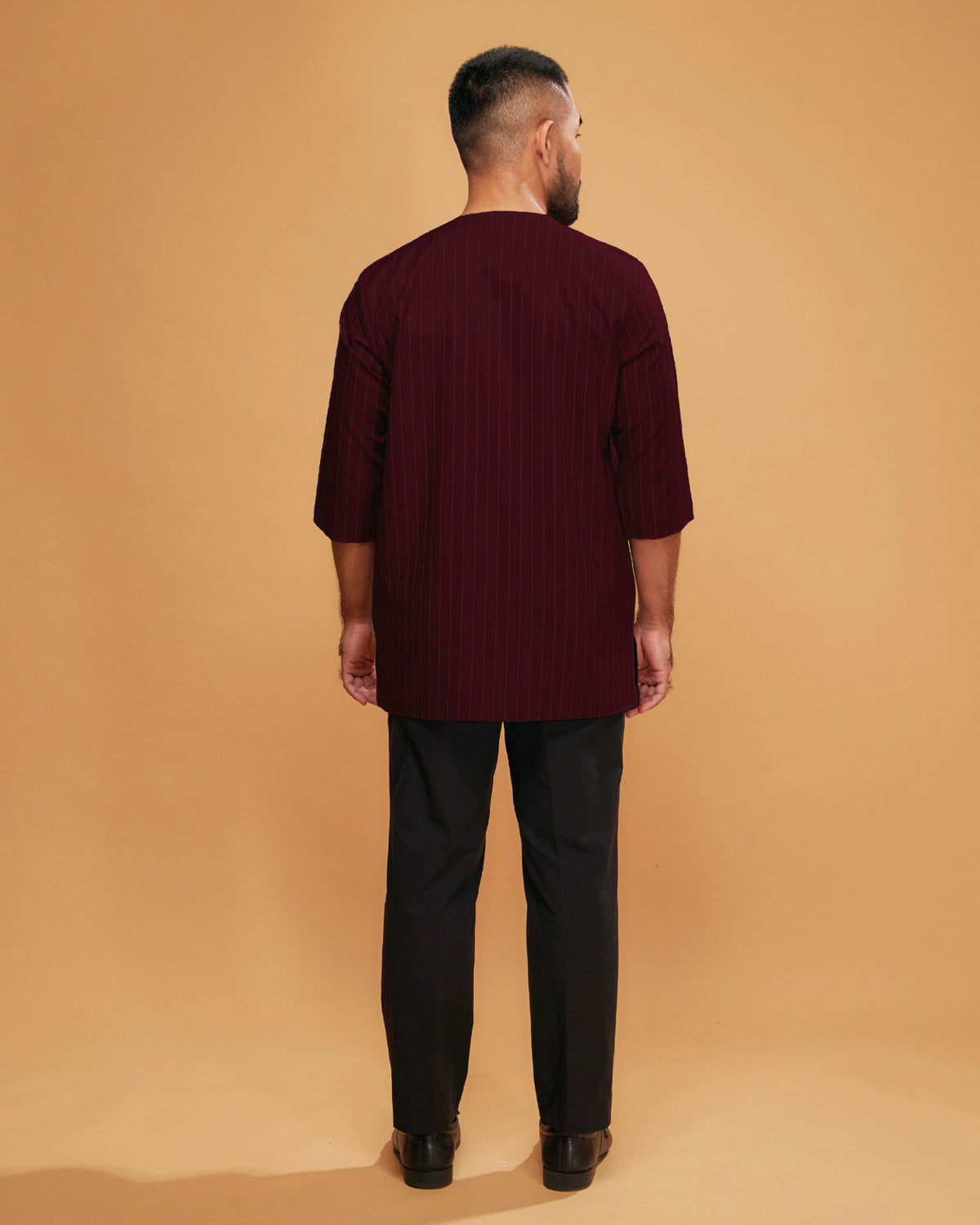 KURTA HADI (STRIPES) - BURGUNDY