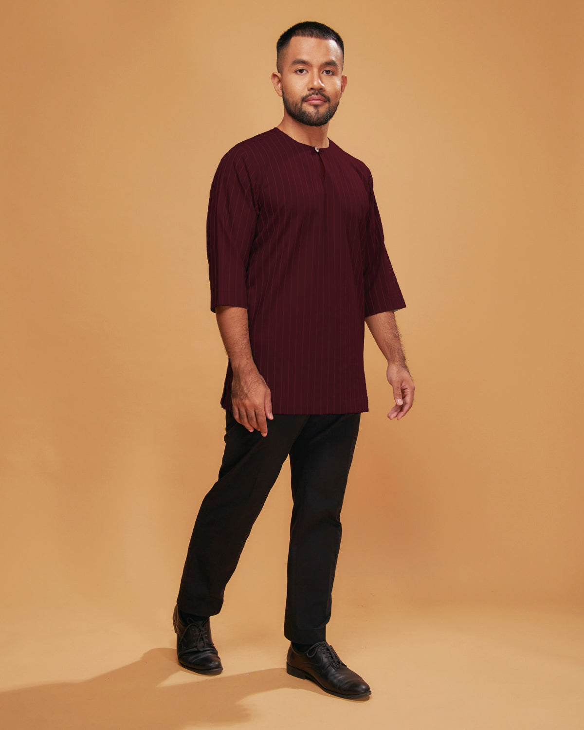 KURTA HADI (STRIPES) - BURGUNDY