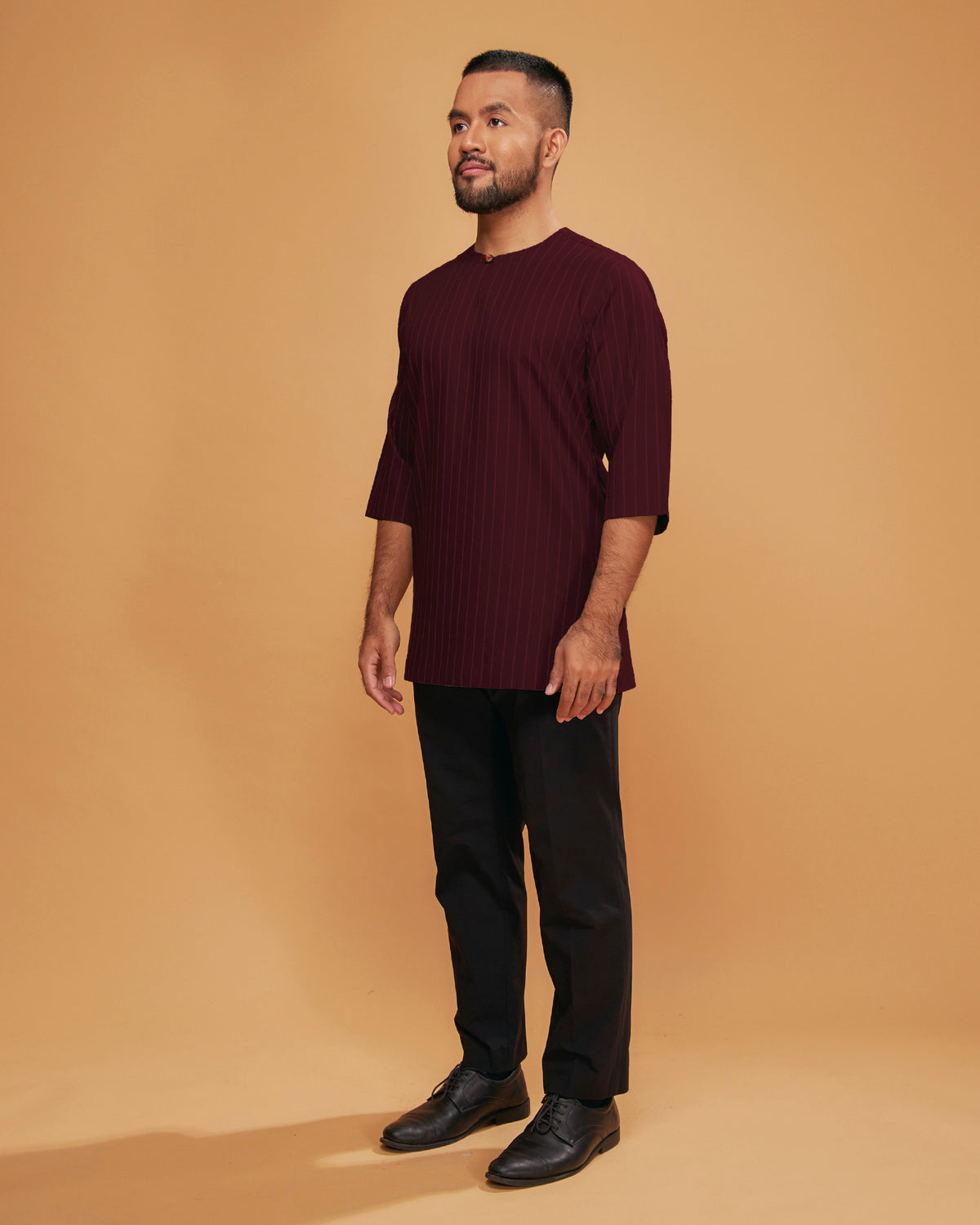 KURTA HADI (STRIPES) - BURGUNDY