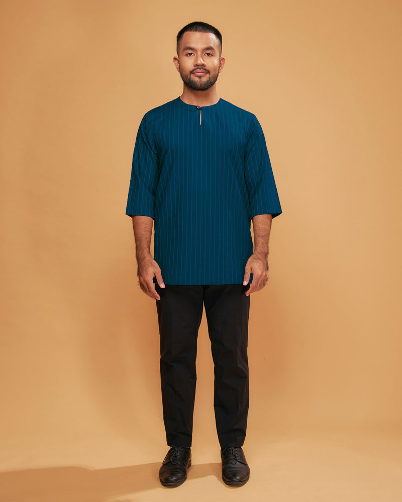 KURTA HADI (STRIPES) - TEAL BLUE