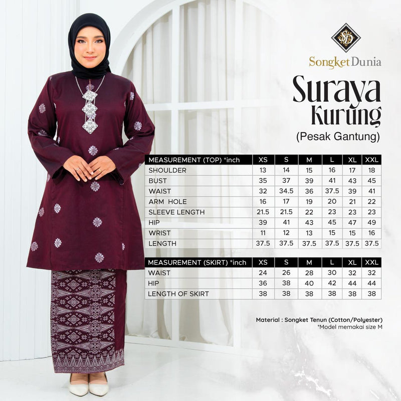 SKY BLUE - SILVER | Kurung Suraya - Pesak Gantung