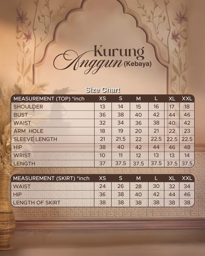 KURUNG ANGGUN (KEBAYA) | MAROON - GOLD