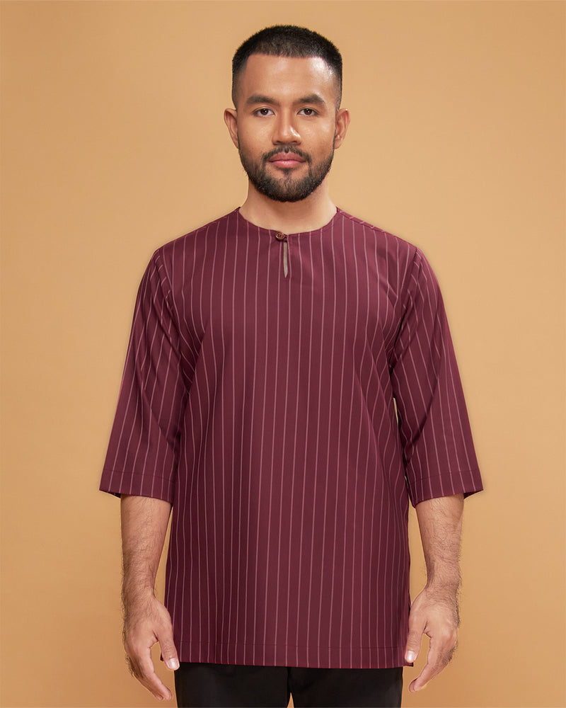 KURTA HADI (STRIPES) - MAROON