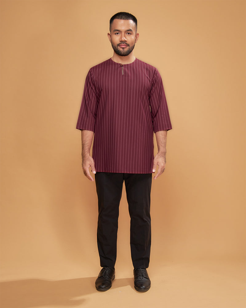 KURTA HADI (STRIPES) - MAROON