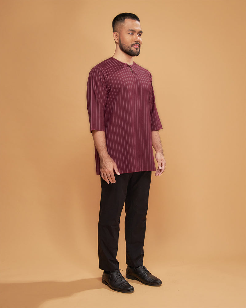 KURTA HADI (STRIPES) - MAROON