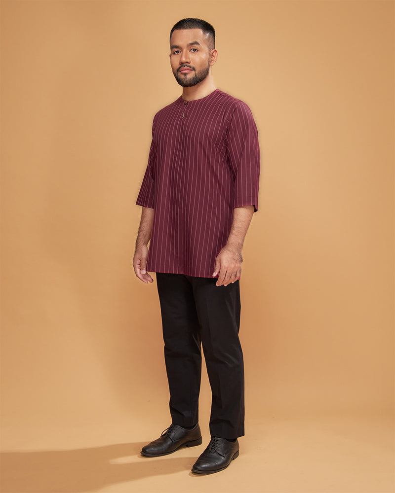 KURTA HADI (STRIPES) - MAROON