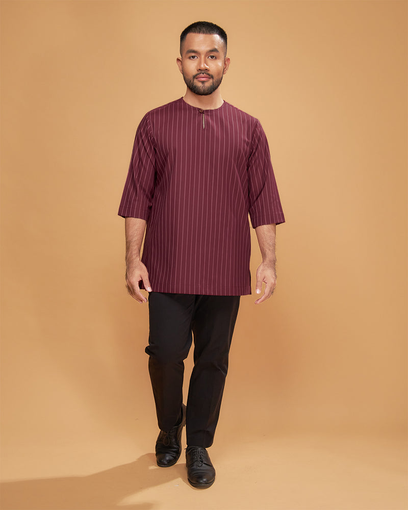 KURTA HADI (STRIPES) - MAROON