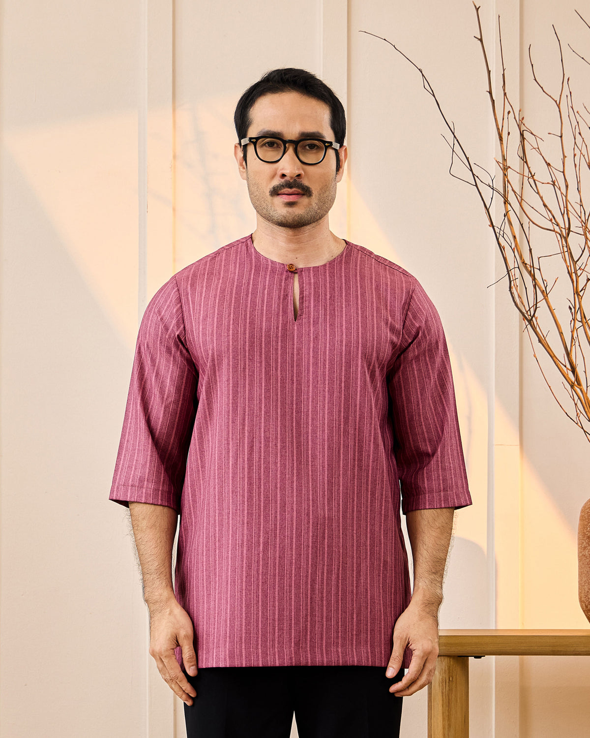 KURTA NADI (STRIPES) - MAROON