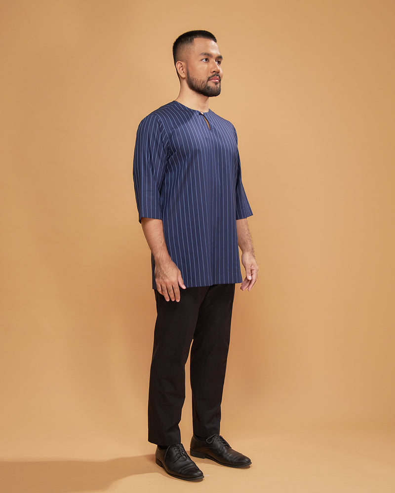 KURTA HADI (STRIPES) - NAVY BLUE