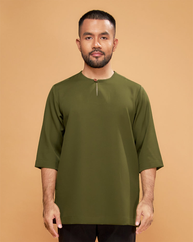 KURTA ARJUNA (Plain) - OLIVE GREEN