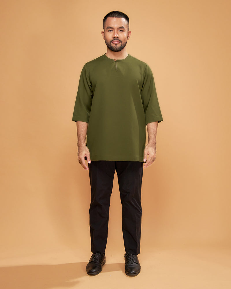 KURTA ARJUNA (Plain) - OLIVE GREEN