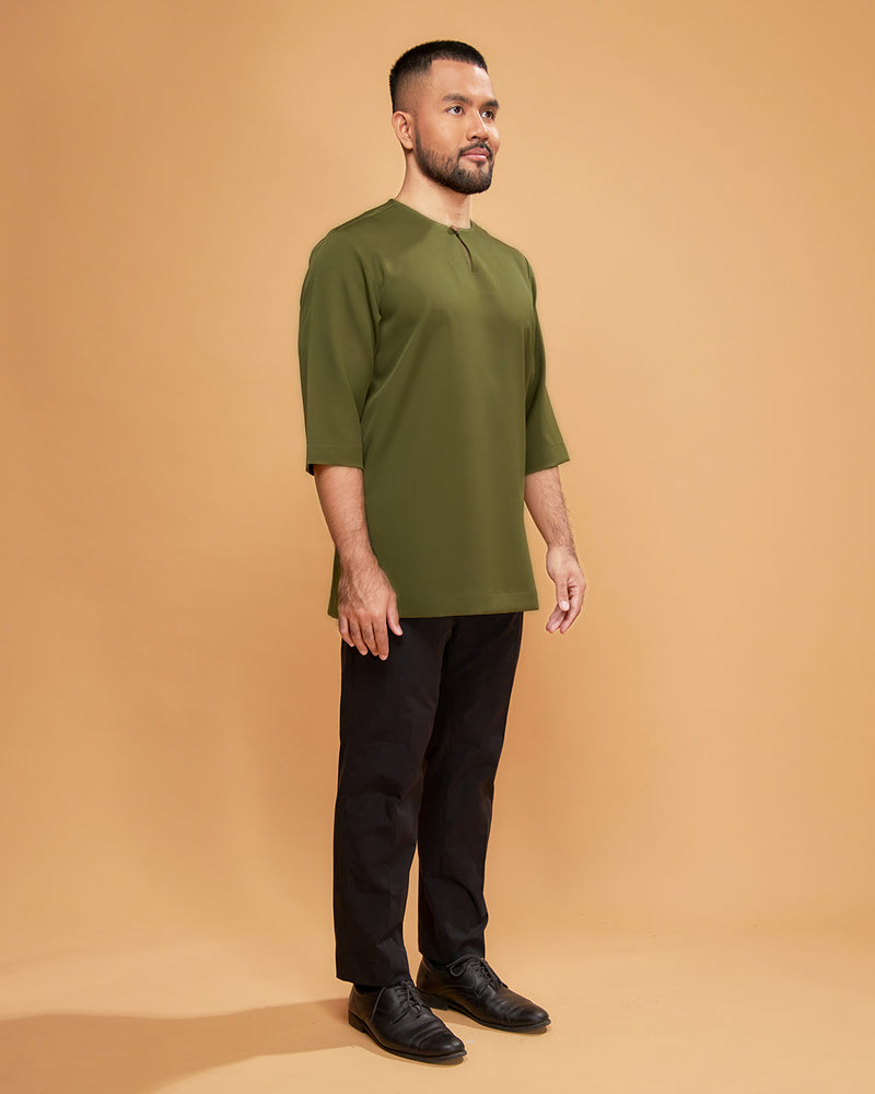 KURTA ARJUNA (Plain) - OLIVE GREEN