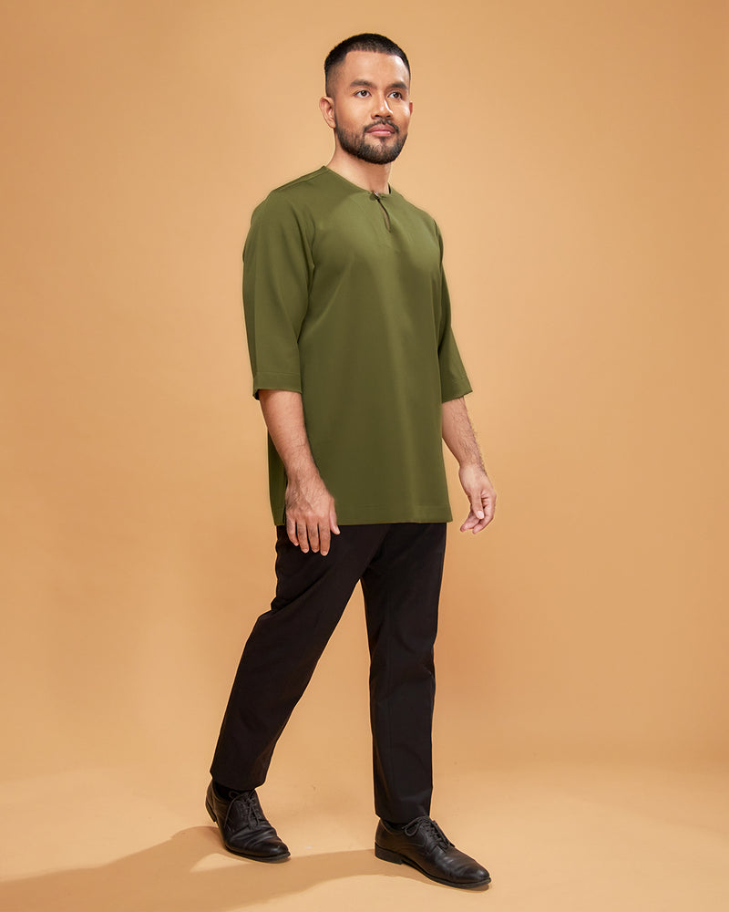 KURTA ARJUNA (Plain) - OLIVE GREEN