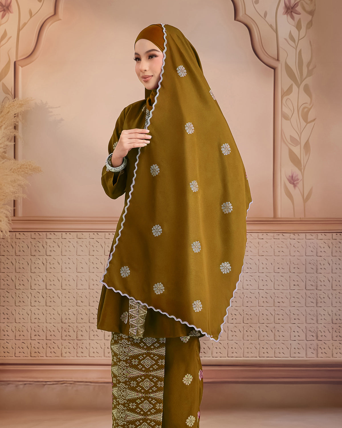 Selendang Songket | Olive Silver (Suri)