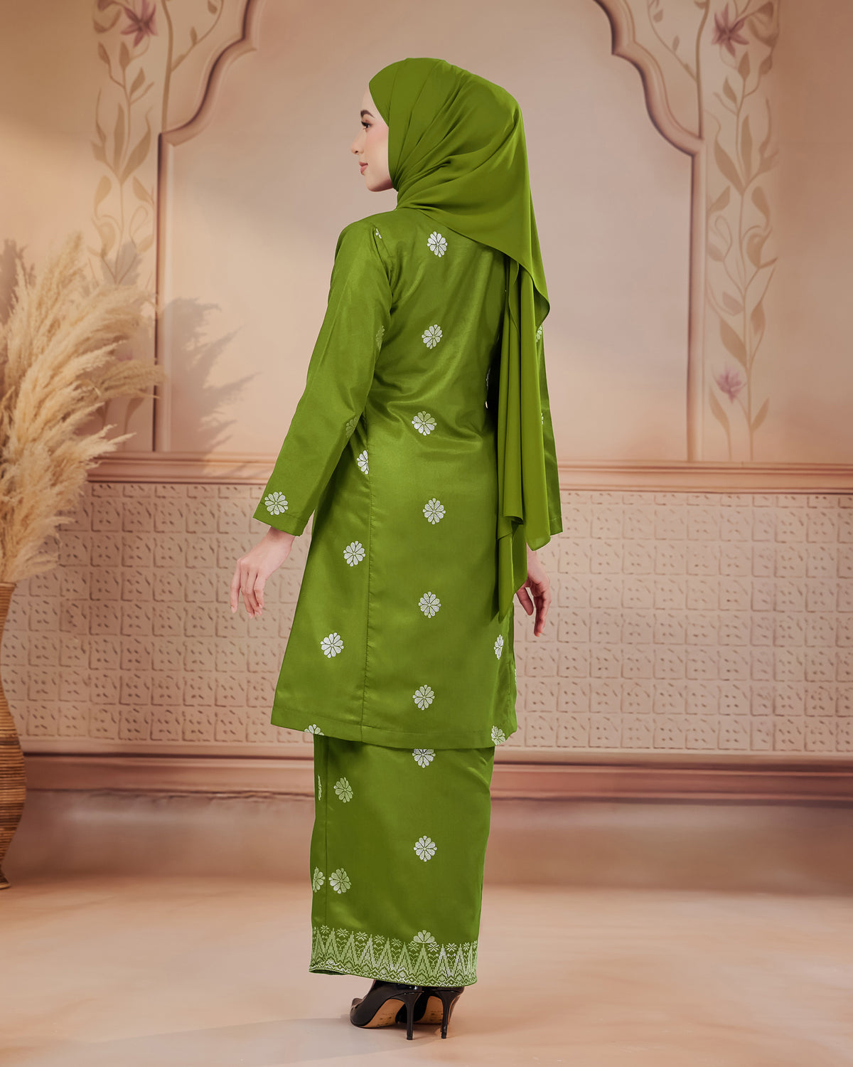 KURUNG SURAYA (PESAK GANTUNG) | OLIVE GREEN - SILVER