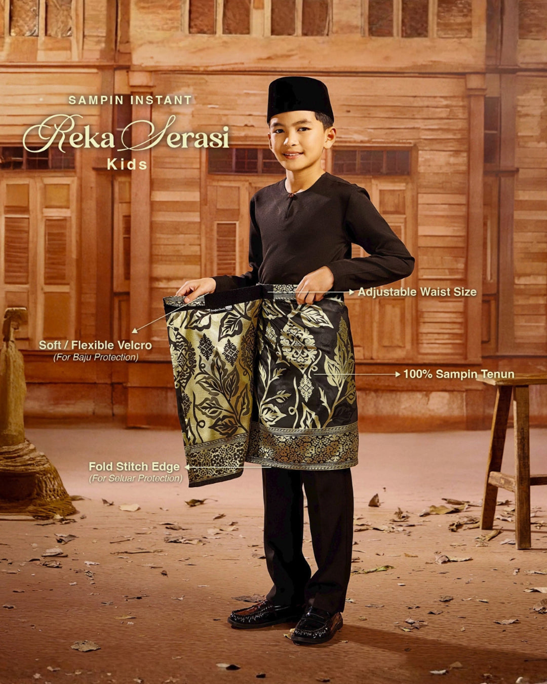 SAMPIN REKA SERASI (KIDS) - WHITE SILVER/GREEN (RS07)