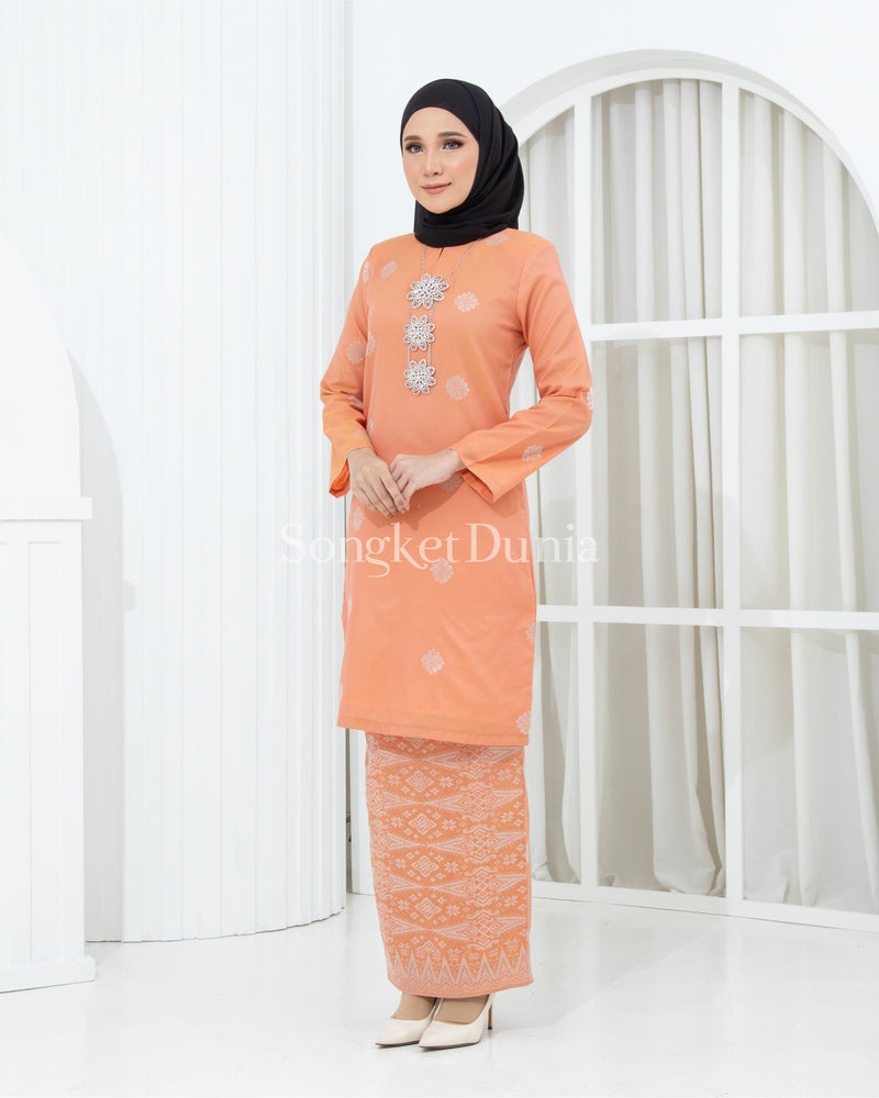 PEACH - SILVER | Kurung Layla - Moden