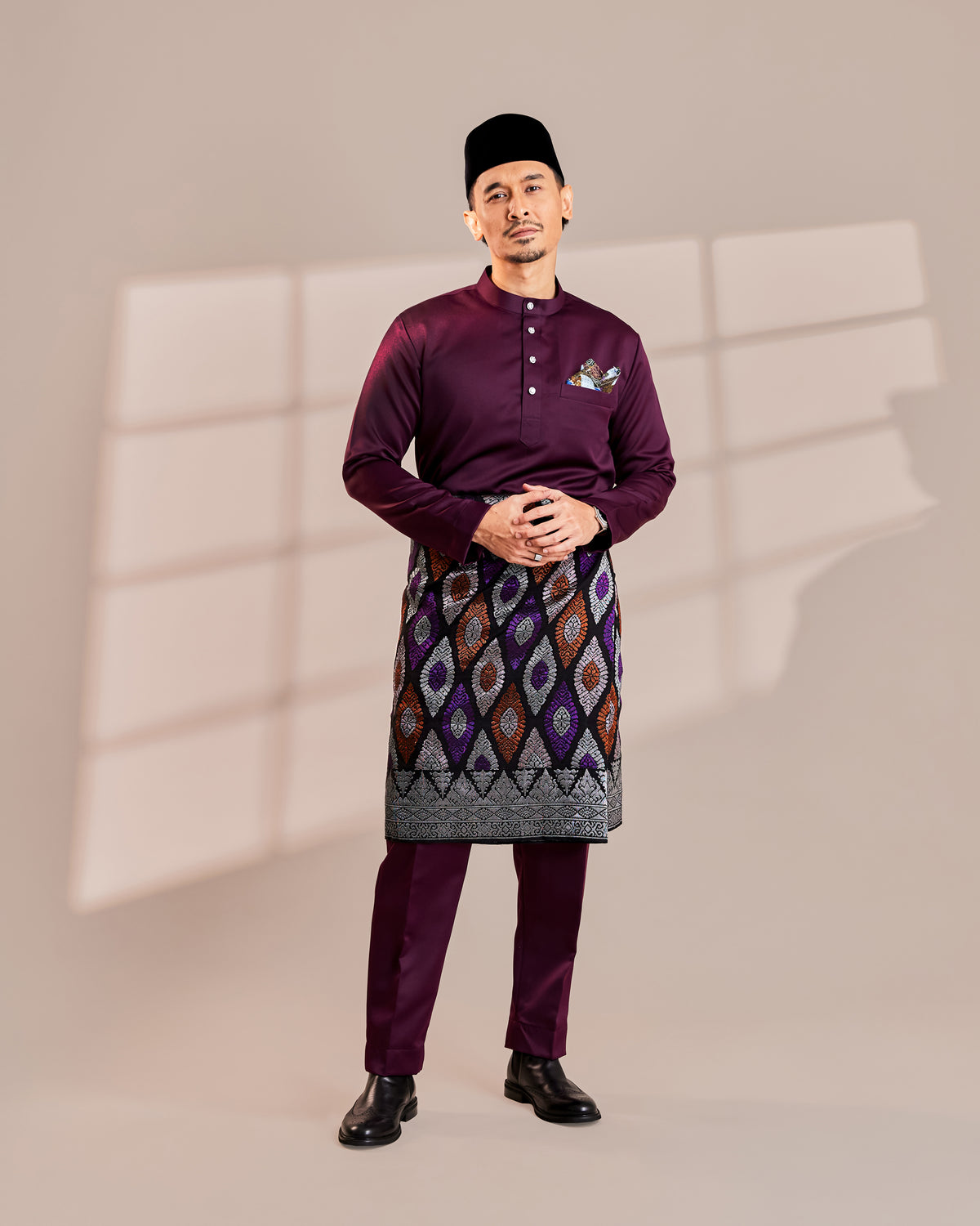 Clearance | BAJU MELAYU QAMAAR - DARK PURPLE