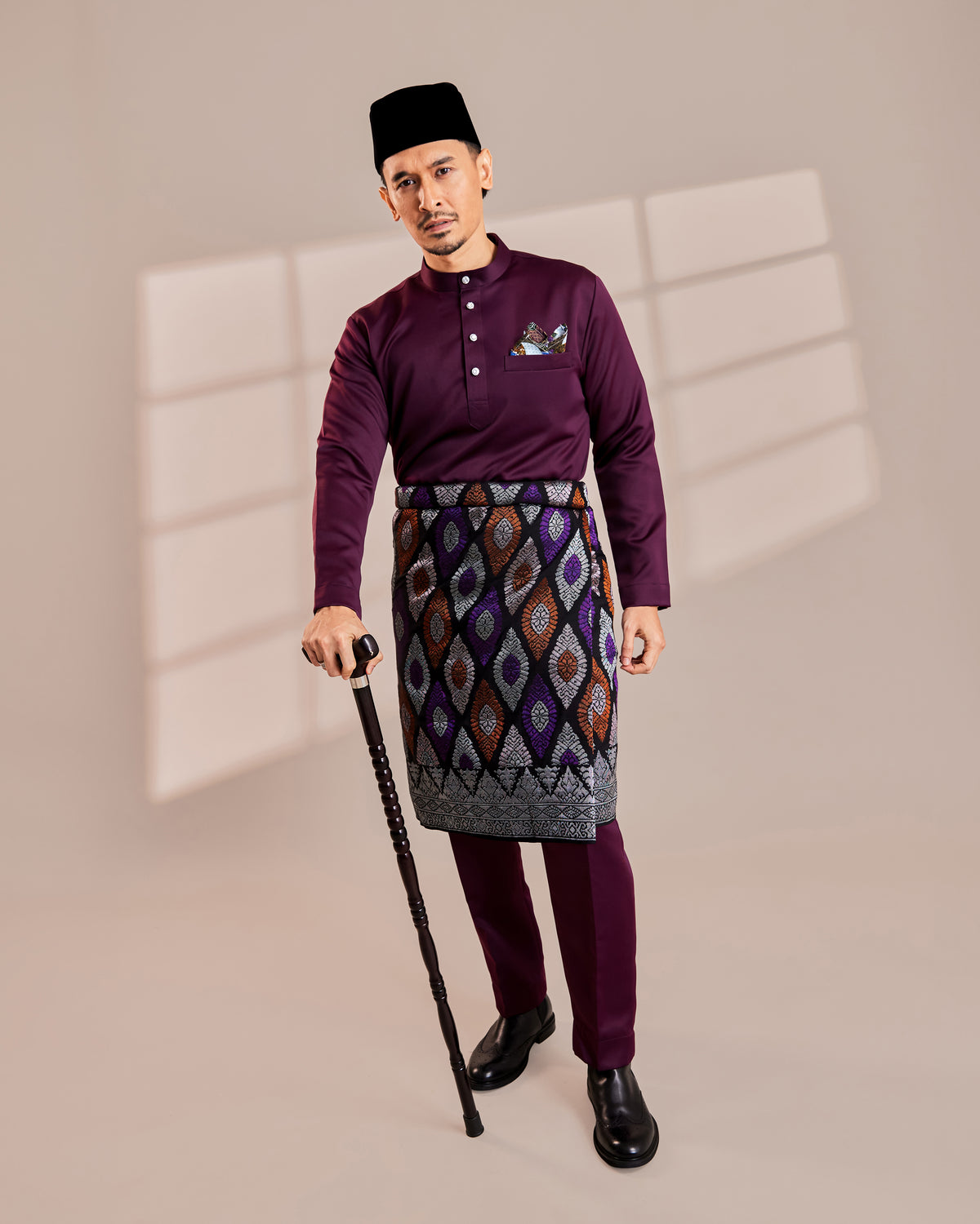 Clearance | BAJU MELAYU QAMAAR - DARK PURPLE