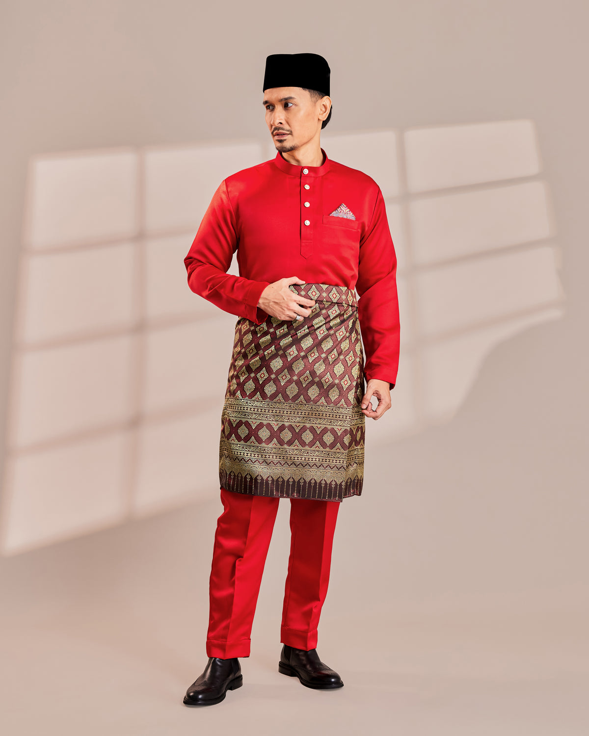 Clearance | BAJU MELAYU QAMAAR - CHILLI RED