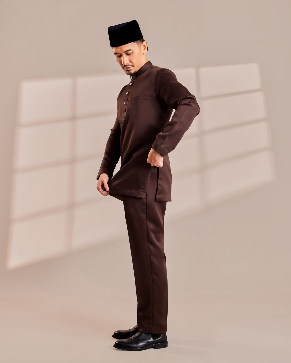 Clearance | BAJU MELAYU QAMAAR - CHOCOLATE