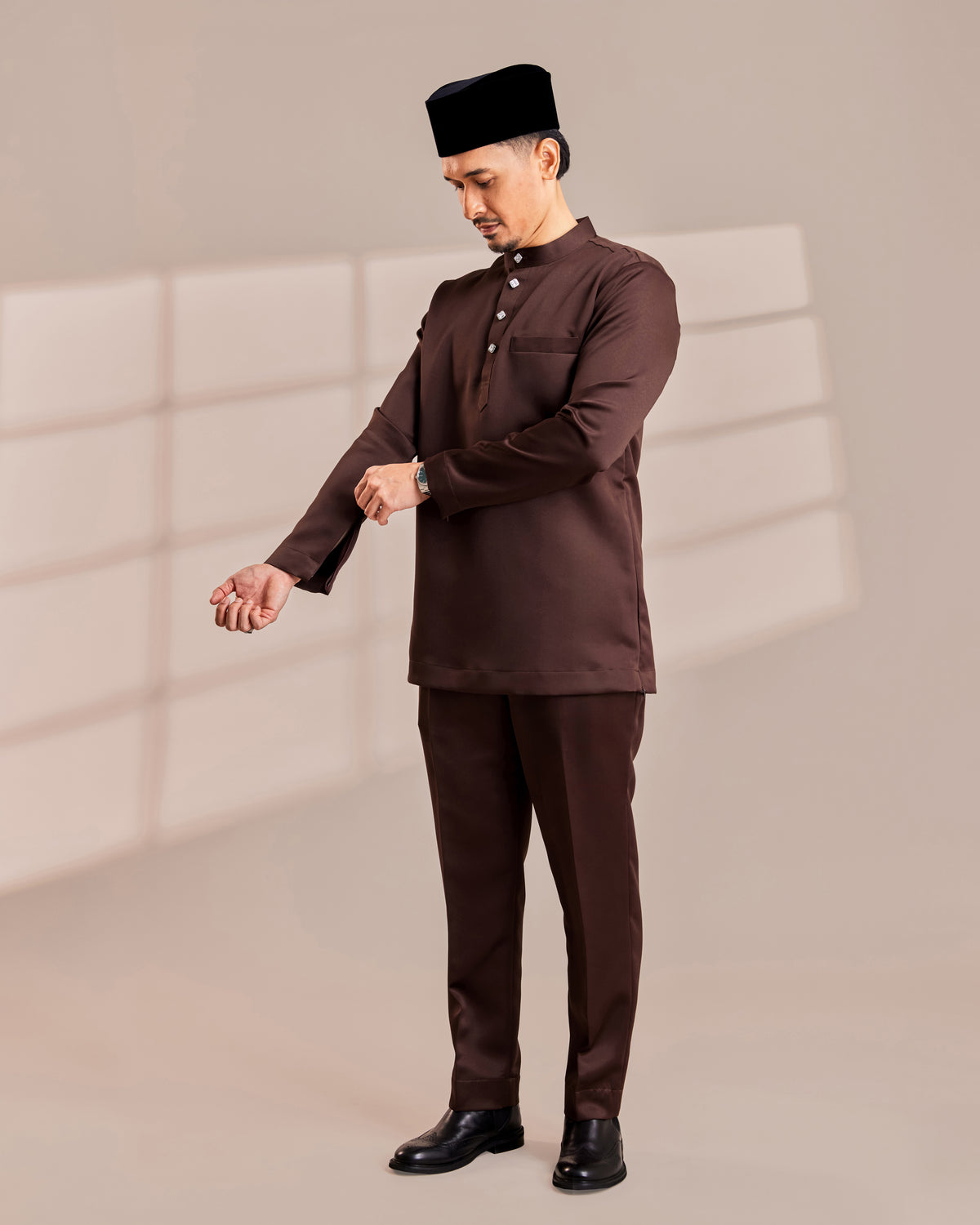Clearance | BAJU MELAYU QAMAAR - CHOCOLATE