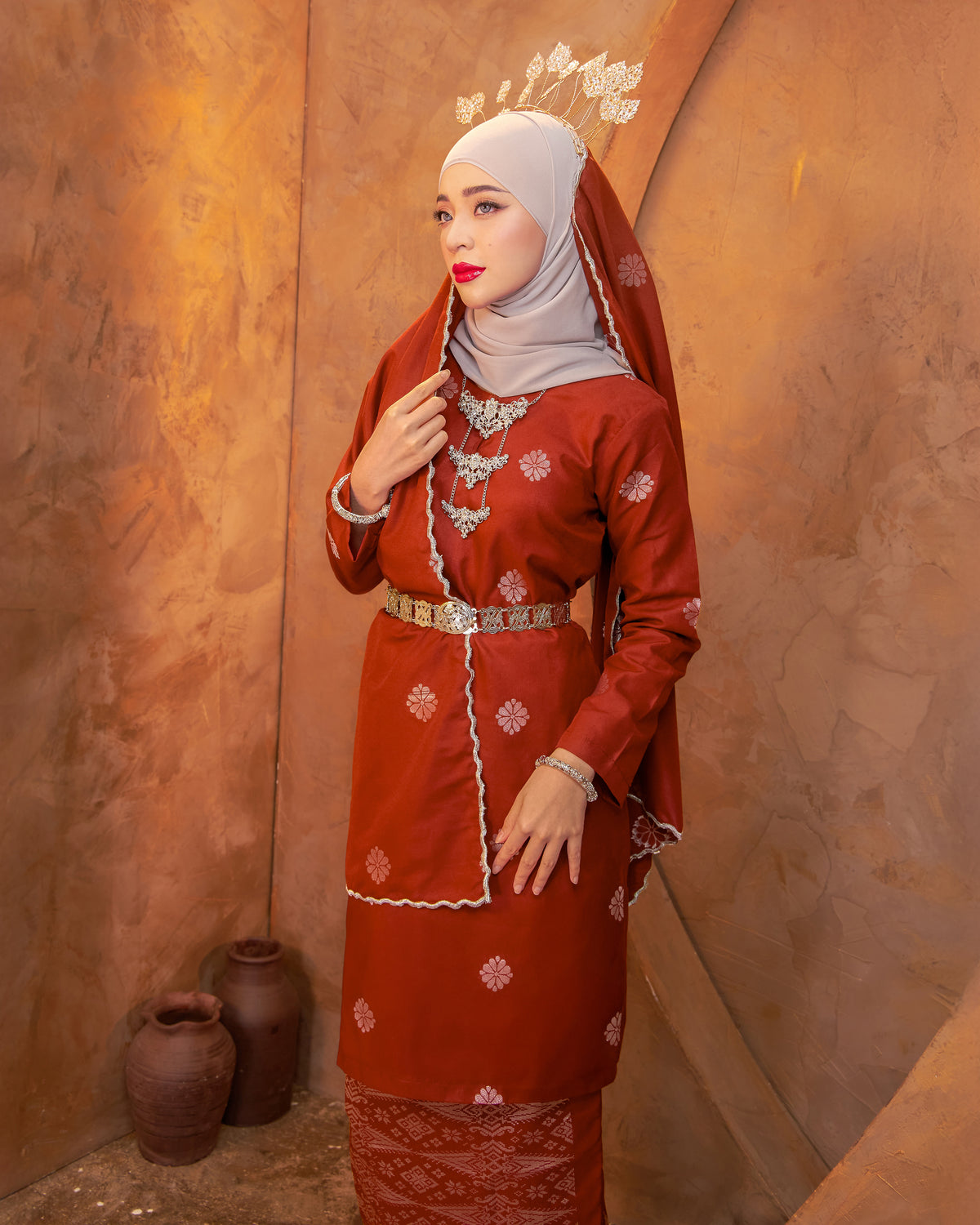 Selendang Songket | Chilli Red (Suri)