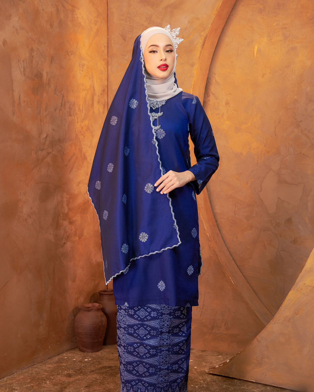 Selendang Songket | Royal Blue (Suri)