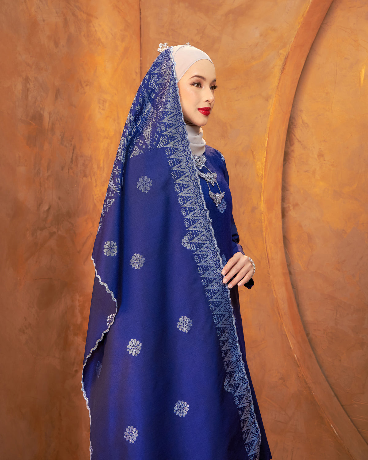 Selendang Songket | Royal Blue (Thalia)