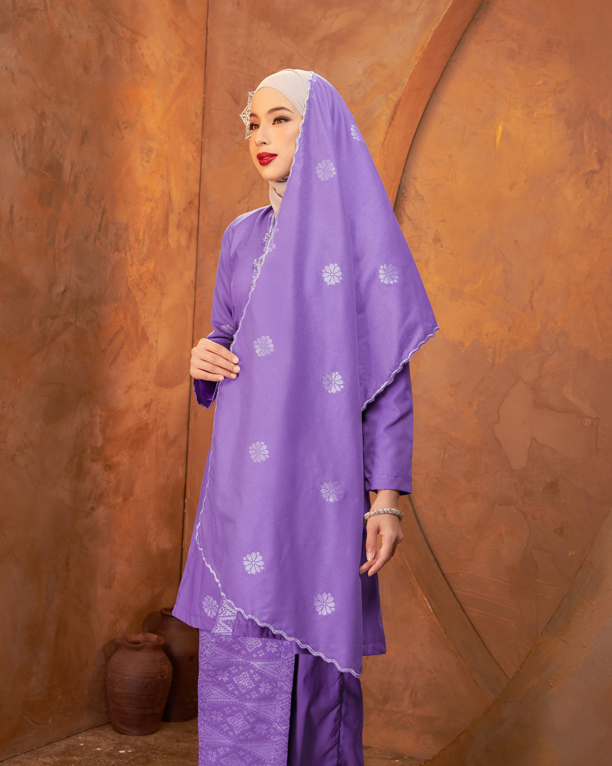 Selendang Songket | Lavendar Silver (Suri)