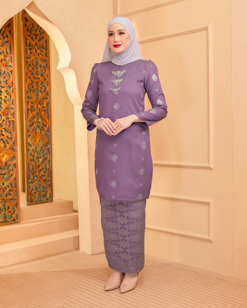 KURUNG INTAN (MODEN) - SONGKET TENUN ASLI | DUSTY PURPLE