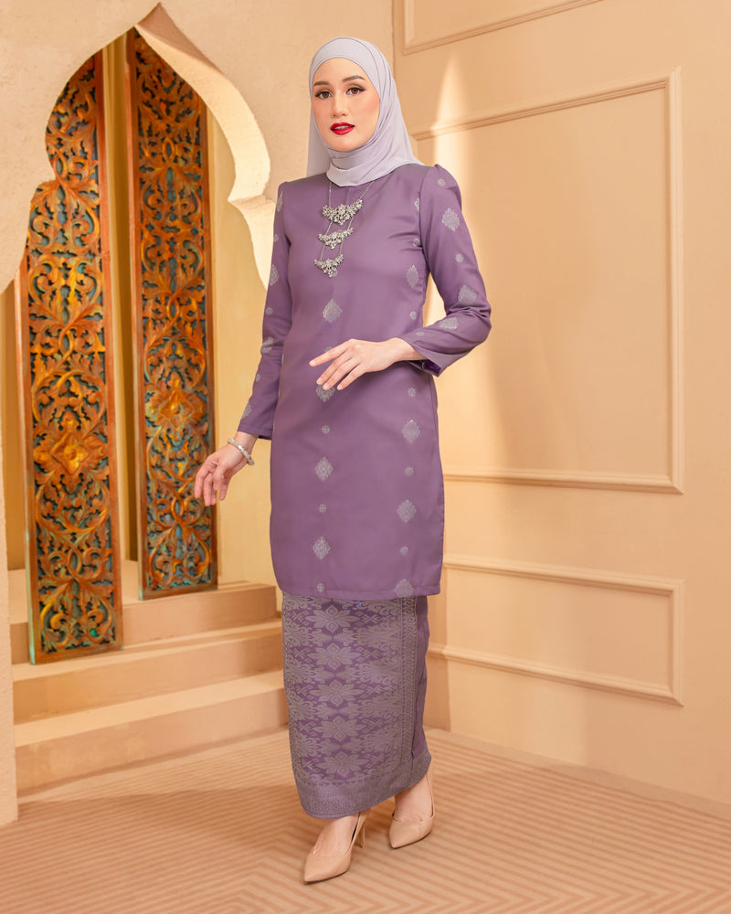 KURUNG INTAN (MODEN) - SONGKET TENUN ASLI | DUSTY PURPLE