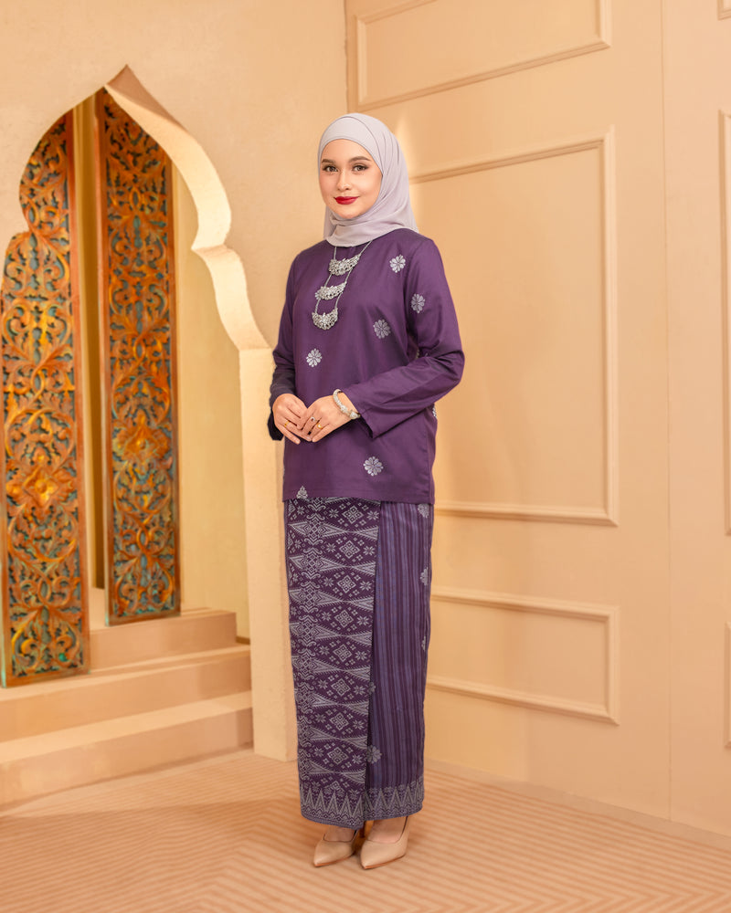 KURUNG MAHSURI (KEDAH) - Songket Jalur | Purple Manggis - Lavendar