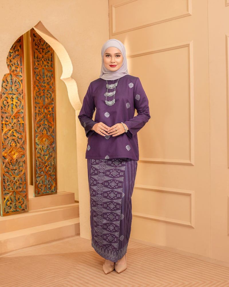 KURUNG MAHSURI (KEDAH) - Songket Jalur | Purple Manggis - Lavendar