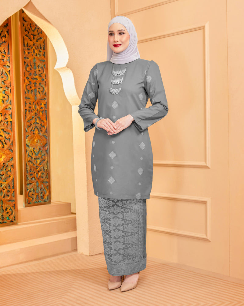 KURUNG INTAN (MODEN) - SONGKET TENUN ASLI | GREY