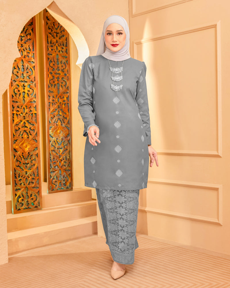 KURUNG INTAN (MODEN) - SONGKET TENUN ASLI | GREY