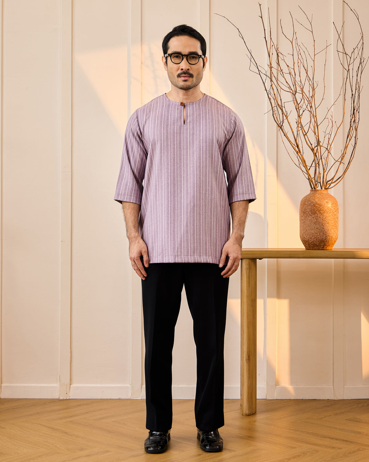 KURTA NADI (STRIPES) - DUSTY PURPLE