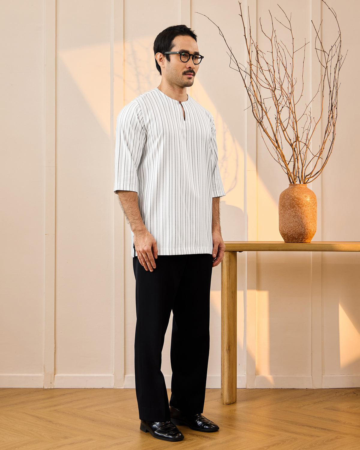 KURTA NADI (STRIPES) - WHITE