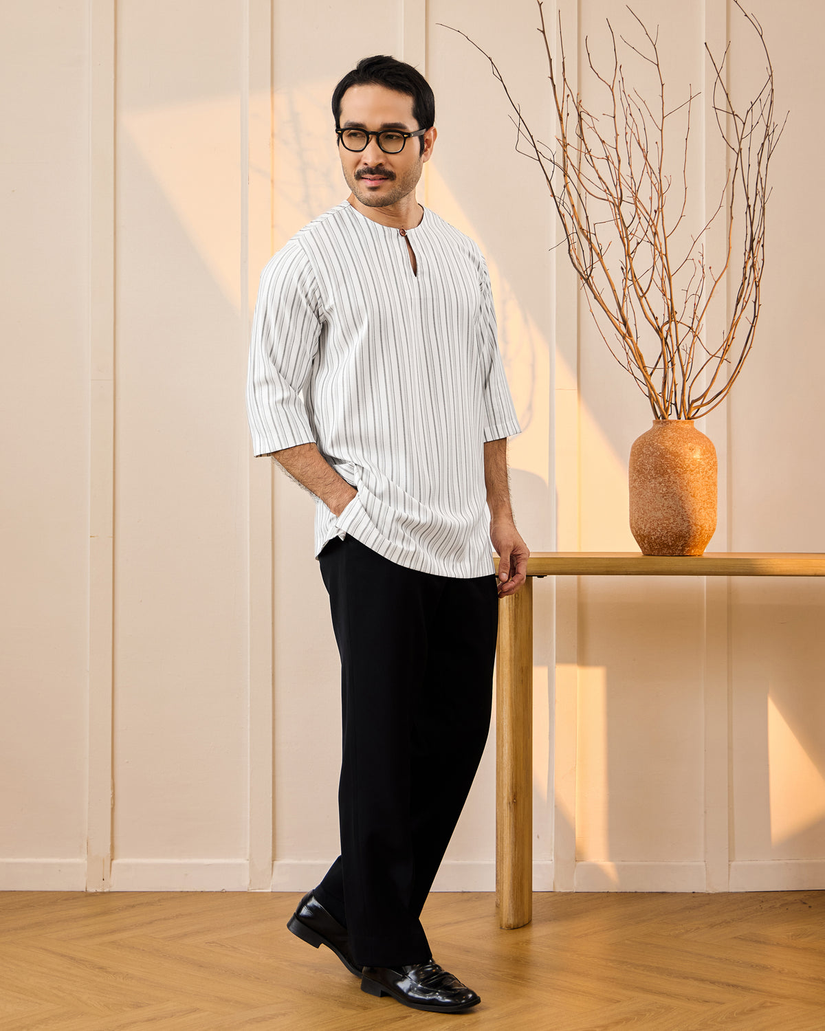 KURTA NADI (STRIPES) - WHITE
