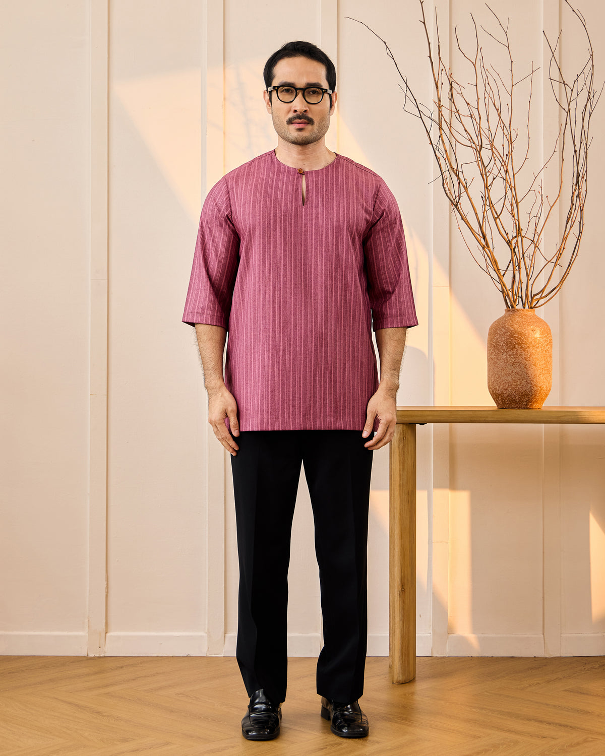 KURTA NADI (STRIPES) - MAROON