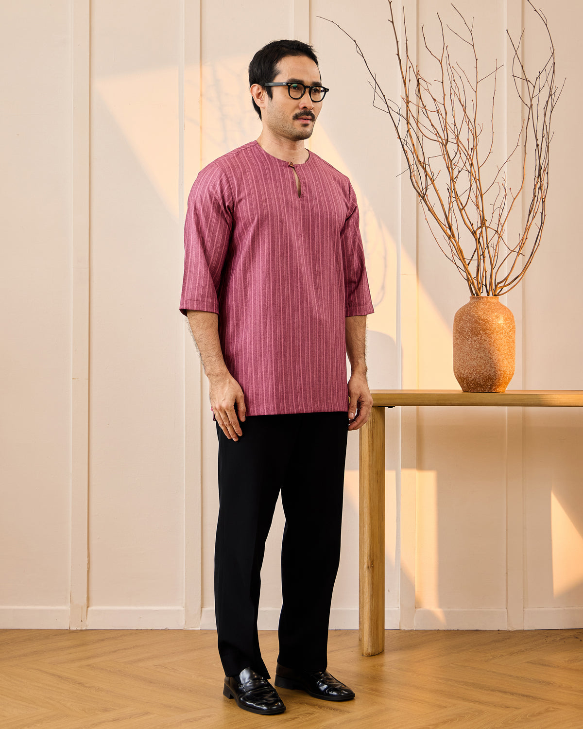 KURTA NADI (STRIPES) - MAROON